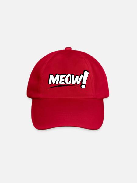 MEOW Miau Katze - Baseballkappe - klassisch Rot