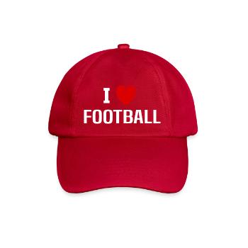 Ich liebe Fußball - Baseballkappe - klassisch Rot - Vorne