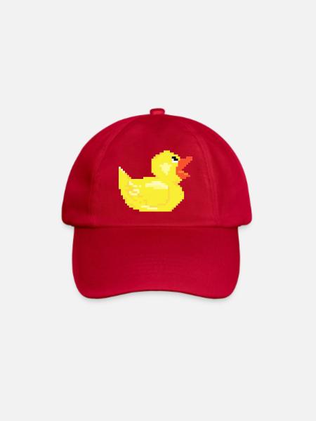 Ente duck pixel retro optik Geschenk gift - Baseballkappe - klassisch Rot