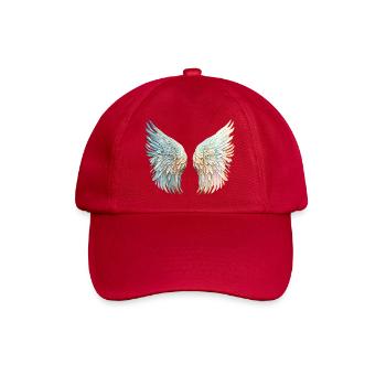 Verspiegelte pastellfarbene Engelsflügel - Baseballkappe - klassisch Rot - Vorne