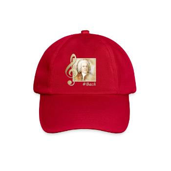 Johann Sebastian Bach Porträt im Aquarellstil - Baseballkappe - klassisch Rot - Vorne
