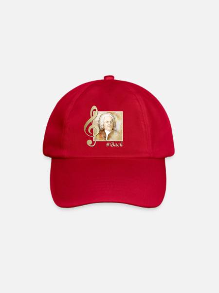 Johann Sebastian Bach Porträt im Aquarellstil - Baseballkappe - klassisch Rot