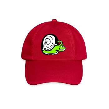 Schnecke guckt Loch Wand Mauseloch lustig albern - Baseballkappe - klassisch Rot - Vorne