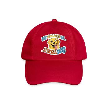 Mein Golden ist ein totaler, derp-witziger Hundegesicht - Baseballkappe - klassisch Rot - Vorne