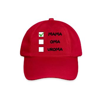 MAMA Checkliste - Baseballkappe - klassisch Rot - Vorne