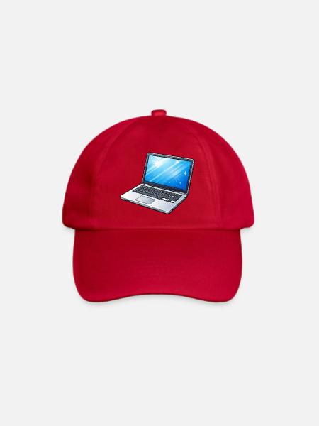 Laptoplicht Blau Neon - Baseballkappe - klassisch Rot