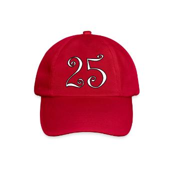 25. 25 JAHRE. 25. JUBILÄUM. 25 JAHRESJUBILÄUM. - Baseballkappe - klassisch Rot - Vorne