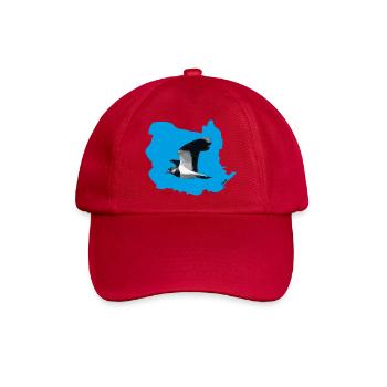 Kiebitz (Vanellus vanellus) im Flug (BG blue) - Baseballkappe - klassisch Rot - Vorne