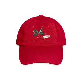 Zweig Christmas Holly mit roten Beeren - Baseballkappe - klassisch Rot - Vorne