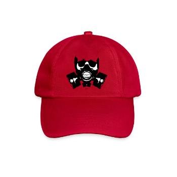 Gasmaske Skullsilhouette - Baseballkappe - klassisch Rot - Vorne