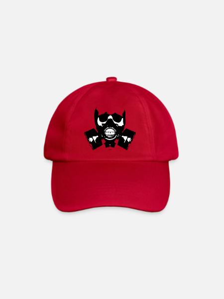 Gasmaske Skullsilhouette - Baseballkappe - klassisch Rot