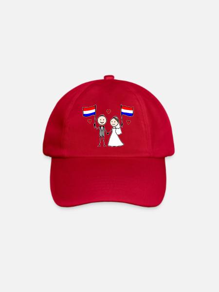 Hochzeitspaar Holland Flagge - Baseballkappe - klassisch Rot