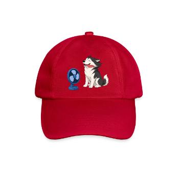 Husky im Gegenwind - Baseballkappe - klassisch Rot - Vorne