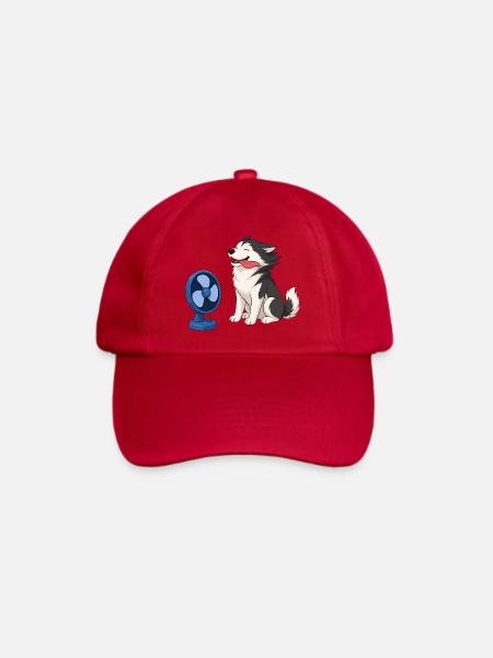 Husky im Gegenwind - Baseballkappe - klassisch Rot