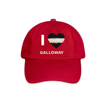 I Love Galloway – Herz für Galloway-Fans - Baseballkappe - klassisch Rot - Vorne