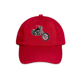 Chopper / Bobber Motorrad 01_schwarz weiß - Baseballkappe - klassisch Rot - Vorne