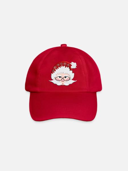 Stilvoller Santa mit Brille - Baseballkappe - klassisch Rot