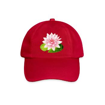 leuchtende Seerose mit grünem Seerosenblatt - Baseballkappe - klassisch Rot - Vorne