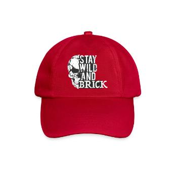 Stay Wild Skull Brick Design - Baseballkappe - klassisch Rot - Vorne