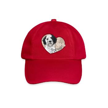 Portugiesischer Wasserhund - Portie - Baseballkappe - klassisch Rot - Vorne