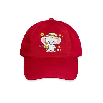 Sommerelefant mit Drink - Baseballkappe - klassisch Rot - Vorne