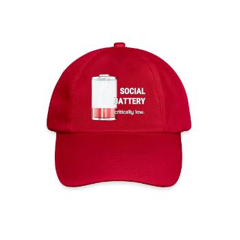Social Battery – Critically Low - Baseballkappe - klassisch Rot - Vorne