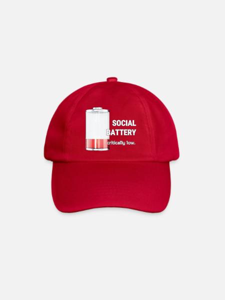 Social Battery – Critically Low - Baseballkappe - klassisch Rot