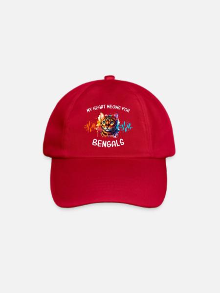 Bengalkatze Herzlinie - Baseballkappe - klassisch Rot