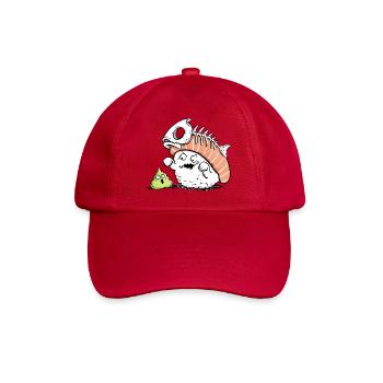 Lustiges Sushi mit Fischgräte I Kawaii Japan Essen - Baseballkappe - klassisch Rot - Vorne