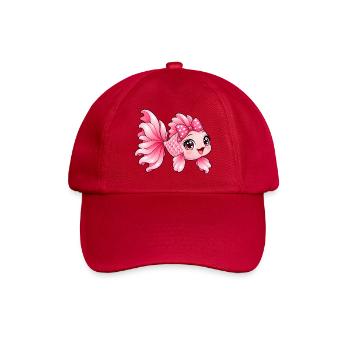 Kawaii Pink Fish mit Schleife und Herzen - Baseballkappe - klassisch Rot - Vorne