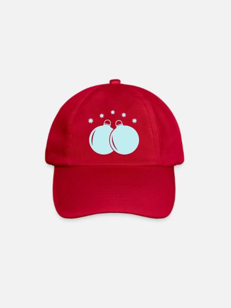 Pastellkugeln Weihnachtsornament - Baseballkappe - klassisch Rot