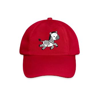 Zebra - Baseballkappe - klassisch Rot - Vorne