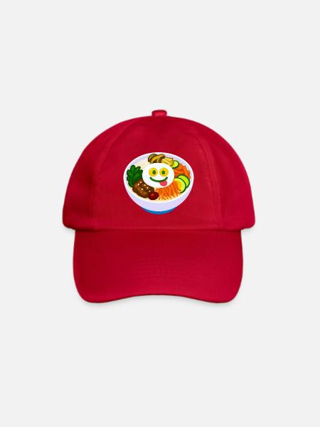 Mischung aus Geschmack und Glück - Happy Bowl mit Bibimbap - Baseballkappe - klassisch Rot