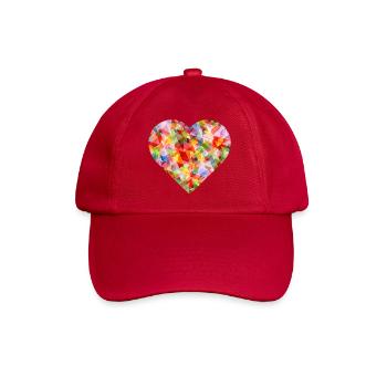 NEU – Abstraktes, lebendiges Herzdesign! - Baseballkappe - klassisch Rot - Vorne
