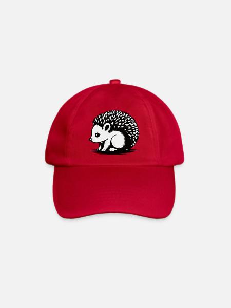 Monochrome Igel-Silhouette - Baseballkappe - klassisch Rot