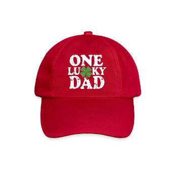 One Lucky Dad Kleeblatt - Baseballkappe - klassisch Rot - Vorne