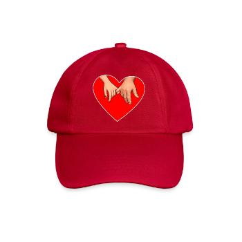 Händehalten Herz - Baseballkappe - klassisch Rot - Vorne