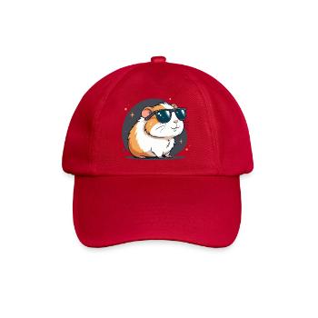 Cooler Hamster mit dunkler Brille - Baseballkappe - klassisch Rot - Vorne