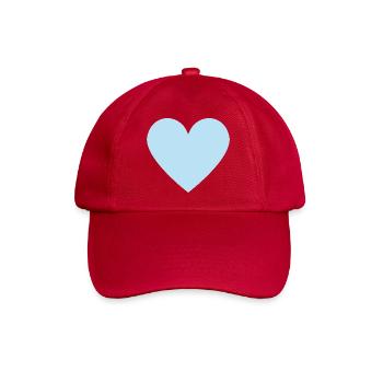Pastellblaues Herzmotiv minimalistischer Look - Baseballkappe - klassisch Rot - Vorne
