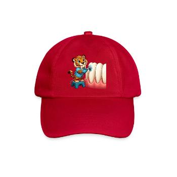 Tiger Zähneputzen Cartoon - Baseballkappe - klassisch Rot - Vorne