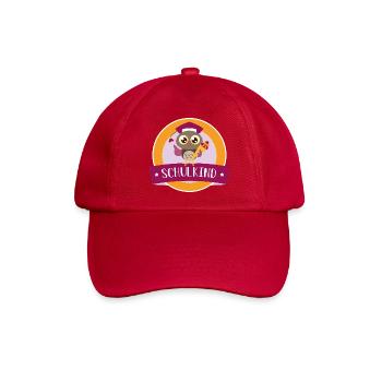 Schulkind Eule mit Zuckertüte - Baseballkappe - klassisch Rot - Vorne
