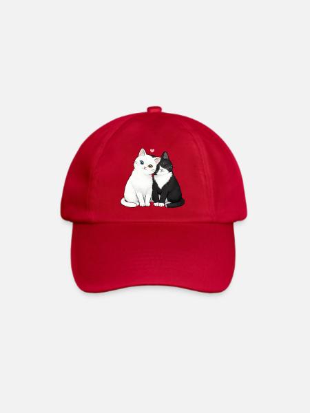 Katzenfreunde Duo Herzchen - Baseballkappe - klassisch Rot