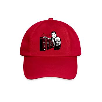 Retro IT-Admin lächelt – Vintage Tech Support - Baseballkappe - klassisch Rot - Vorne