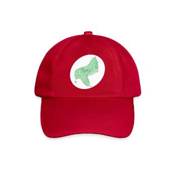 Minimalistischer abstrakter Grüner Vogel - Baseballkappe - klassisch Rot - Vorne