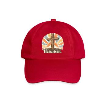 Kruzifix He is Risen Vintage - Baseballkappe - klassisch Rot - Vorne