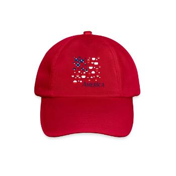 Americana Flaggen-Punkte Collage - Baseballkappe - klassisch Rot - Vorne