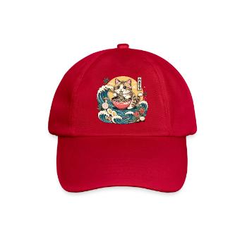 Süße Kawaii Ramen Katzennudeln Japanische Welle - Baseballkappe - klassisch Rot - Vorne