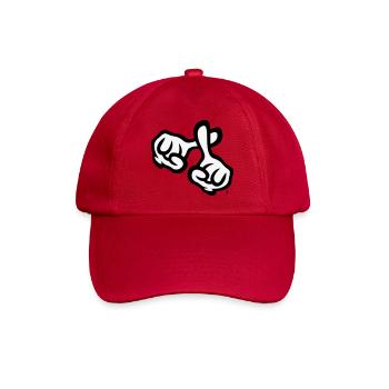 Fingerkreuz (Hände / Kreuz / Bibel / Religion, 2C) - Baseballkappe - klassisch Rot - Vorne