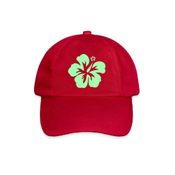 Mint Hibiskus Silhouette - Baseballkappe - klassisch Rot - Vorne