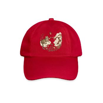  Tilcayo Katzenkreation Hand Wolken Wildblumen - Baseballkappe - klassisch Rot - Vorne